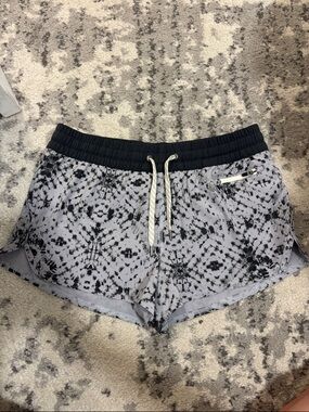 Vuori Black & Light Gray Tie-Dye Athletic Shorts